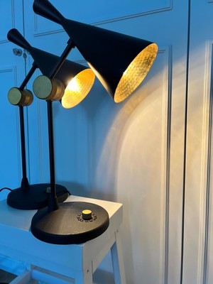 2 x TOM DIXON Tischlampe /Tablelight BEAT Serie schwarz matt