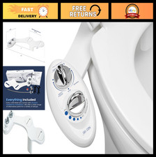 Dual Nozzle Non-Electric Bidet Attachment for Toilet - Self-Cleaning, Adjustable