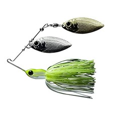 Deps Mini Bros Double Willow Leaf Spinnerbait 1/2oz White Chartreuse #10 New