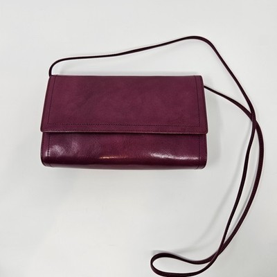 Mon Sac Original Burgundy Leather Crossbody Wallet Bag Organizer Purse