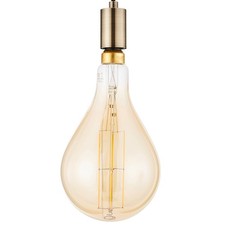 Image of Litecraft Anton Ceiling Pendant 1 Light With Oversized E27 Bulb - Antique Brass
