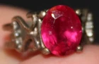Beautiful vintage size 6.5 925 sterling silver marked pink gemstone ring Lot#106
