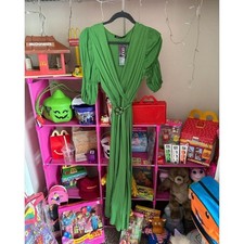 BOOHOO GREEN PUFF SLEEVE MAXI DRESS- SIZE 6