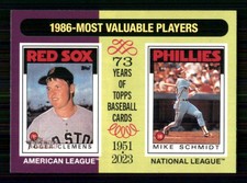 2024 Topps Heritage #197 1986 MVPs (Roger Clemens / Mike Schmidt) 62424