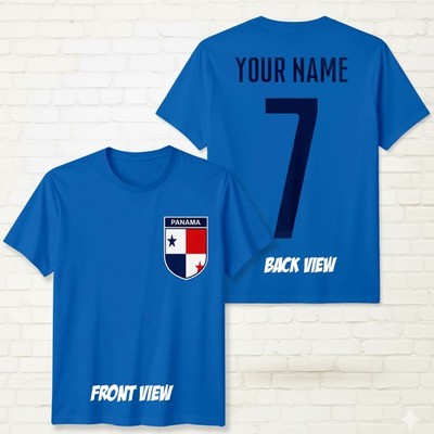 Personalisiertes T-Shirt Panama Fußball Unisex Kinder Name Nummer Tee #WC