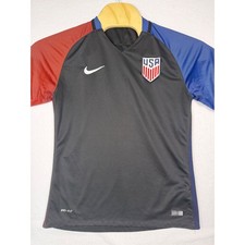 Nike Soccer Jersey Mens S Black Red Blue USMNT Dri-FIT 2016 575281-703 USA