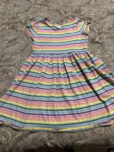 Girls Multicolor Hanna Andersson Stripe Short Sleeve Dress Size 14-16 Cotton