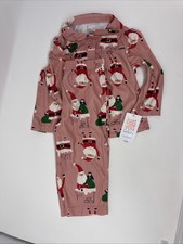 Just One You Carters Christmas 2 pc Soft Pajama Set Size 18M Santa Holiday Pink
