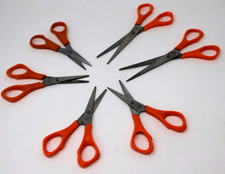 Vintage Singer Scissors Stainless Steel Lot 6 Orange Handle Sewing Craft