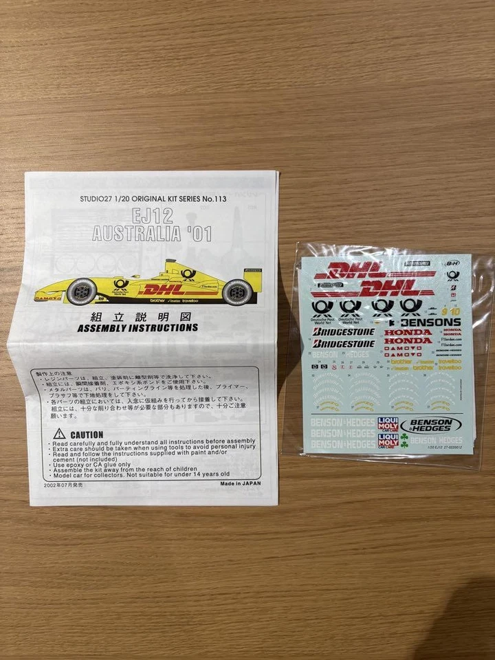 Studio27 1/20 Jordan Ej12 Takuma Sato Formula 1 Model Kit Resin F1 Car Display - Image 3 of 4