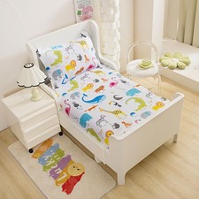 2PC Soft Bed Fitted and Pillowcases Set,Animals Printed Bed Sheets for Boys G...