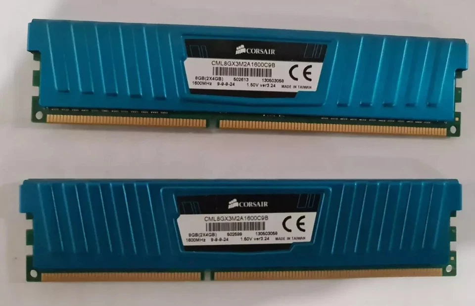 kit ram Corsair Vengeance LP 8Go 8gb 2 x 4gb 1600mhz CML8GX3M2A1600C9B DDR3 BLUE - Photo 2/2