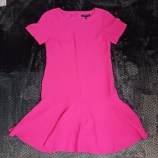 Banana Republic Pink Flounce Ruffle Short Sleeve Round Neck Short Dress Size 2