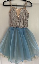 CURTAIN CALL Ballet Tutu DRESS Cinderella BLUE Child Large CLA sequin  glisten  