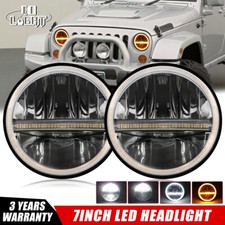 Pair 7" LED Headlights Sealed beam DRL For Jeep Wrangler TJ 1997-2004 2005 2006