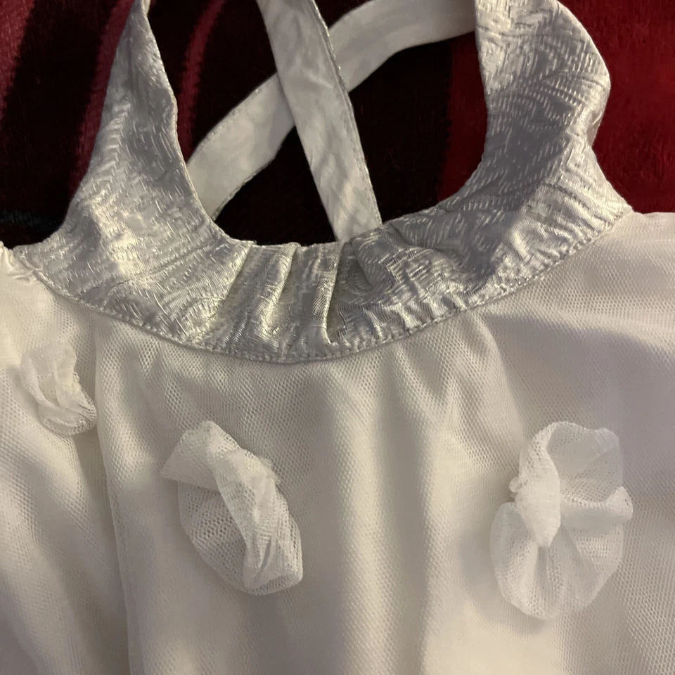 Vestido Luna Luna Blanco Y Plateado Bebé Niña Tul 12 18, 18-24 Mths 3t 4t Foto 3 de 4