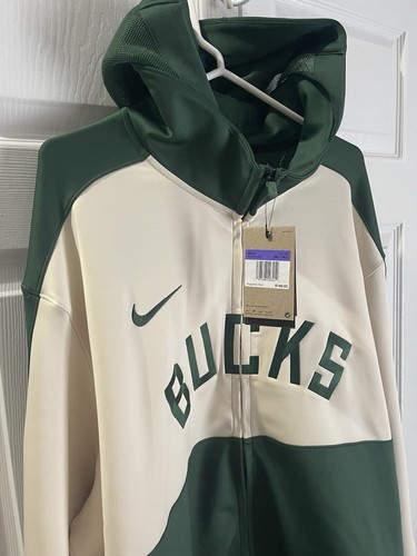 NWT Men's Milwaukee Authentic Bucks Nike Hunter Green 3XL Tall Zip Hoodie - Picture 13 of 16