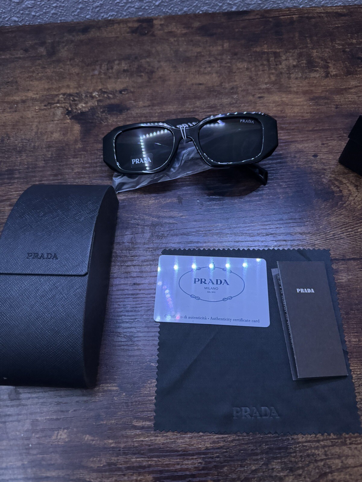 Prada PR17WS 1AB5S049 Women's Sunglasses 49 mm Black / Dark Grey Lens