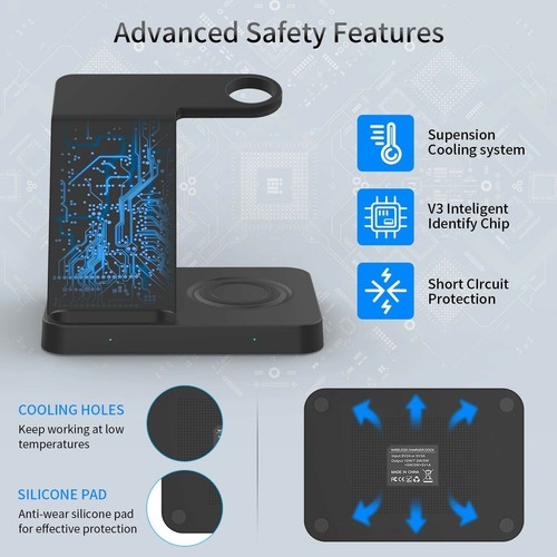 3 In 1 Universal Charger Dock Station For Galaxy And iPhone Models iWatch Earbud - Picture 11 of 12
