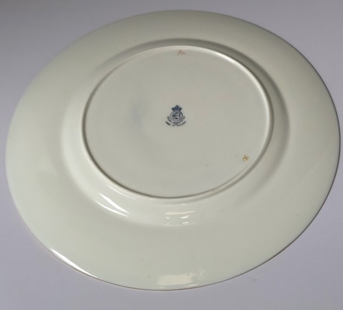 "Placa de gabinete Royal Worcester 1938 azul cobalto y oro elevado de 10 3/8""" - Imagen 4 de 5
