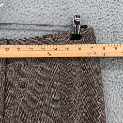 Talbots Skirt Womens 12 Brown Wool Blend Herringbone Confetti Button Knee A Line - Picture 5 of 10