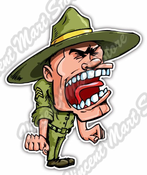 Army Drill Sergeant Military Soldier Gift Car Bumper Vinyl Sticker ...