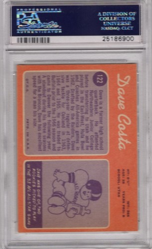 1970 Topps #122 Dave Costa PSA 8 Broncos - Bild 2 von 2