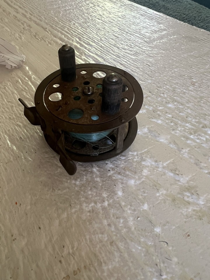 Vintage Metal Fly Fishing Reel W/ Plastic Handle eBay