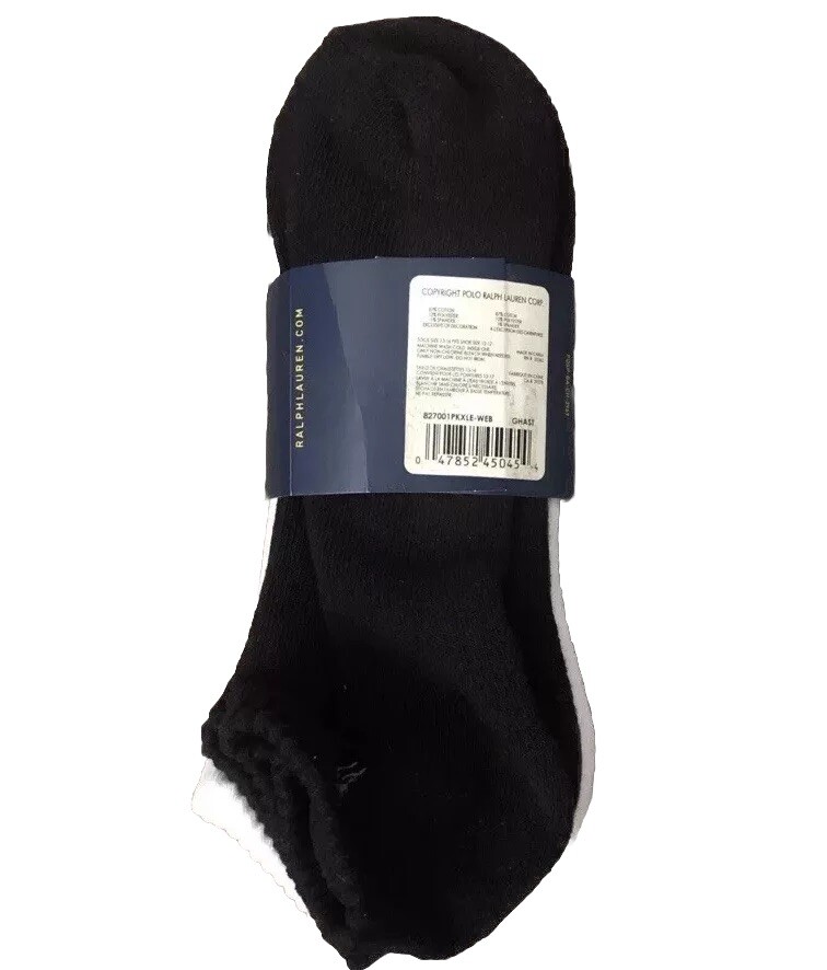 PONY Calze polo Ralph Lauren 6 paia 10 13 taglia grigio bianco nero XL