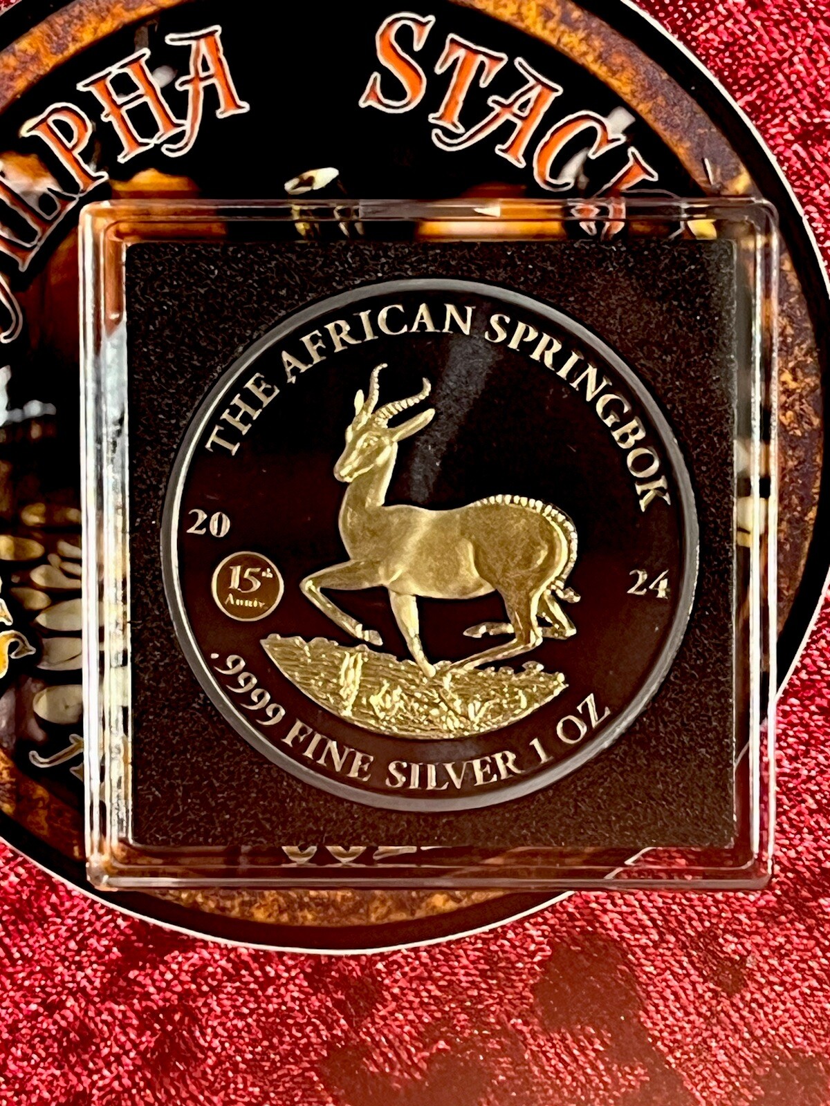 2024 1000 Francs CFA - Gabon - 1oz Silver .9999 - w/Blk Ruthénium & 24ct Gold BU-image