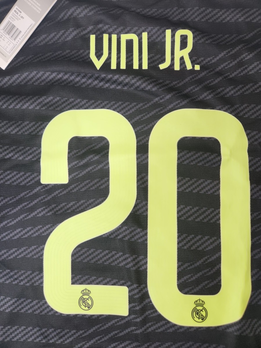 Real Madrid 2022/2023 Adidas Third Jersey Black #20 Vini Jr M-XL