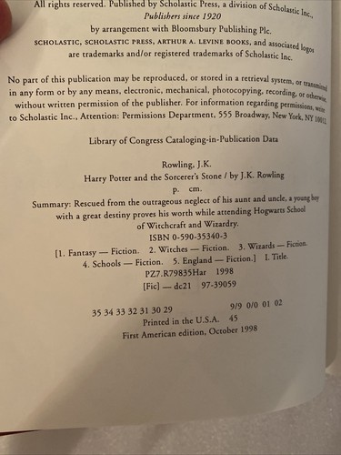 Harry Potter HC books Vol. 1,2,3,4,5,7 (missing 6) VG Sorcerer Goblet Chamber+ - Foto 4 di 12