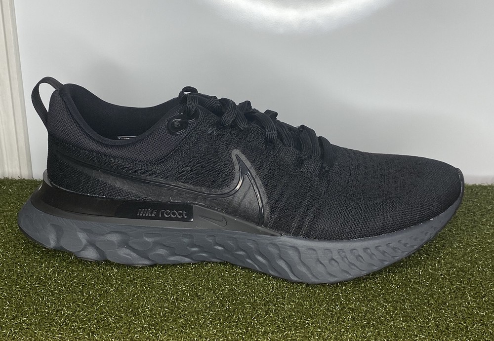 Nike React Infinity Flyknit Running Shoes Men's Size 14 Triple Black Brand New