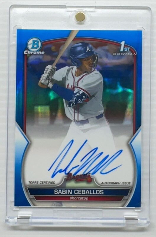 2023 Bowman Chrome Draft Sabin Ceballos Blue Refractor 1st Prospect Auto #21/150