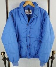 Vtg 80s THE NORTH FACE Medium Womens USA Made Powder Blue Insulated Jacket Coat