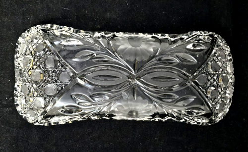 ANTIGUO PLATO CRISTAL CORTE CRISTAL SABOR DISEÑO FLORAL TRANSPARENTE PLATO SIERRA 12 - Imagen 3 de 11