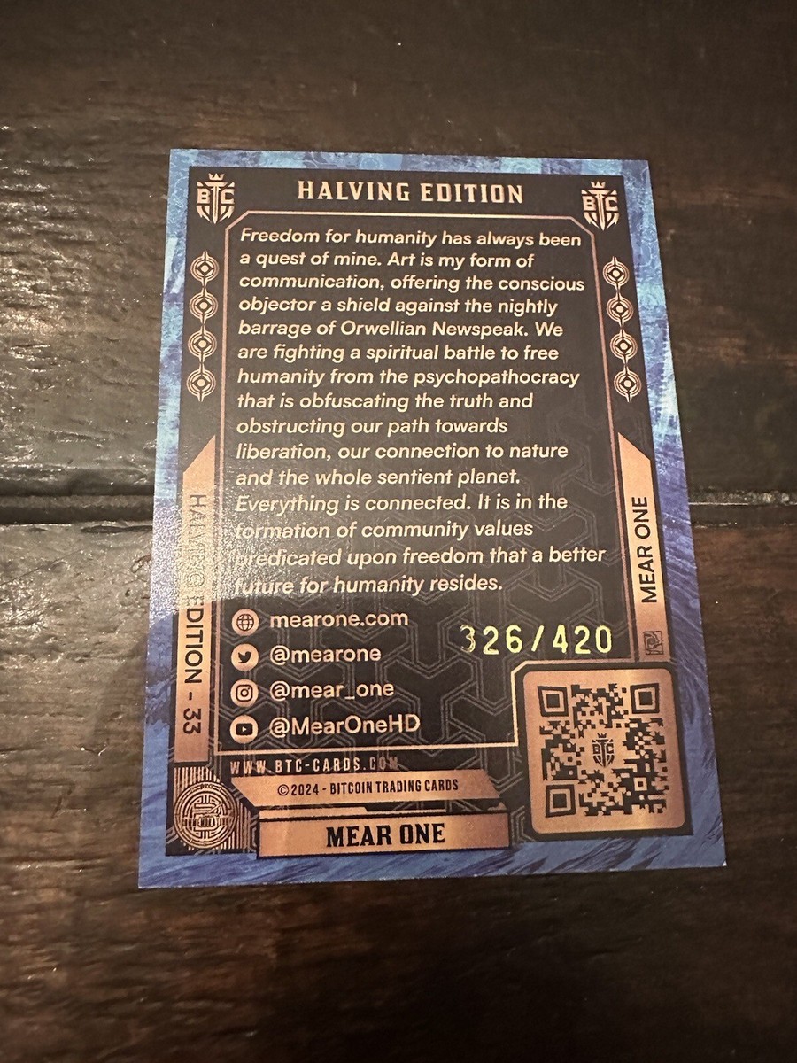 Freedom Humanity #34 2023 Bitcoin Trading Cards BTCTC WHALE Halving Edition  /420 | eBay