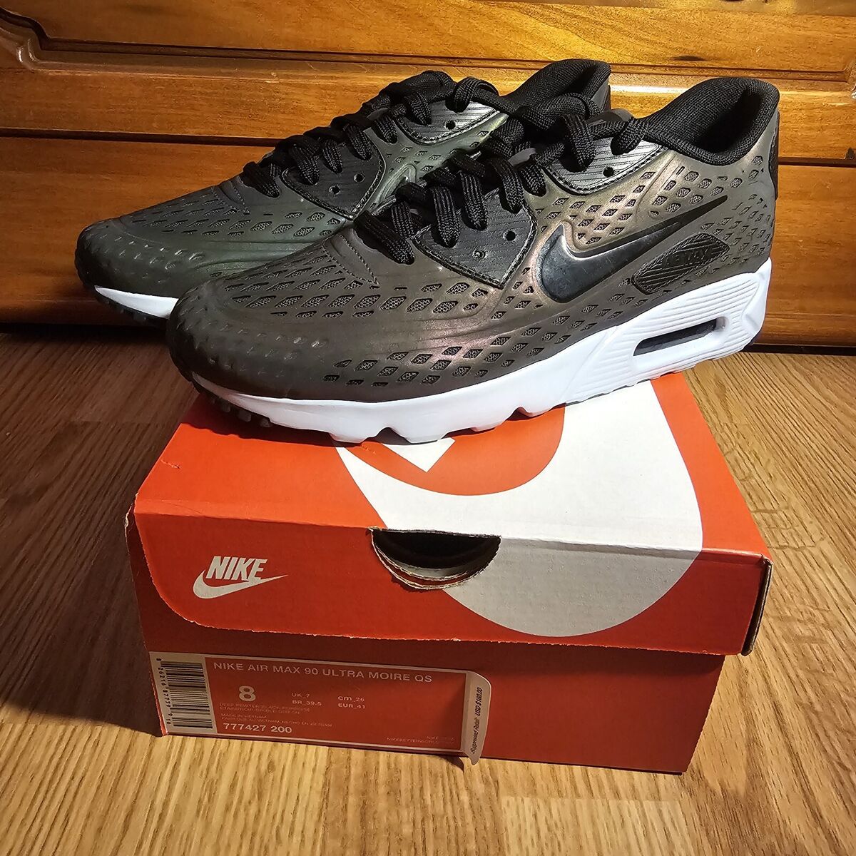 NIKE AIR MAX 90 ULTRA MOIRE QS DEEP PEWTER IRIDESCENT SZ 8 NIKE AIR MAX 90 ULTRA MOIRE QS DEEP PEWTER IRIDESCENT SZ 8