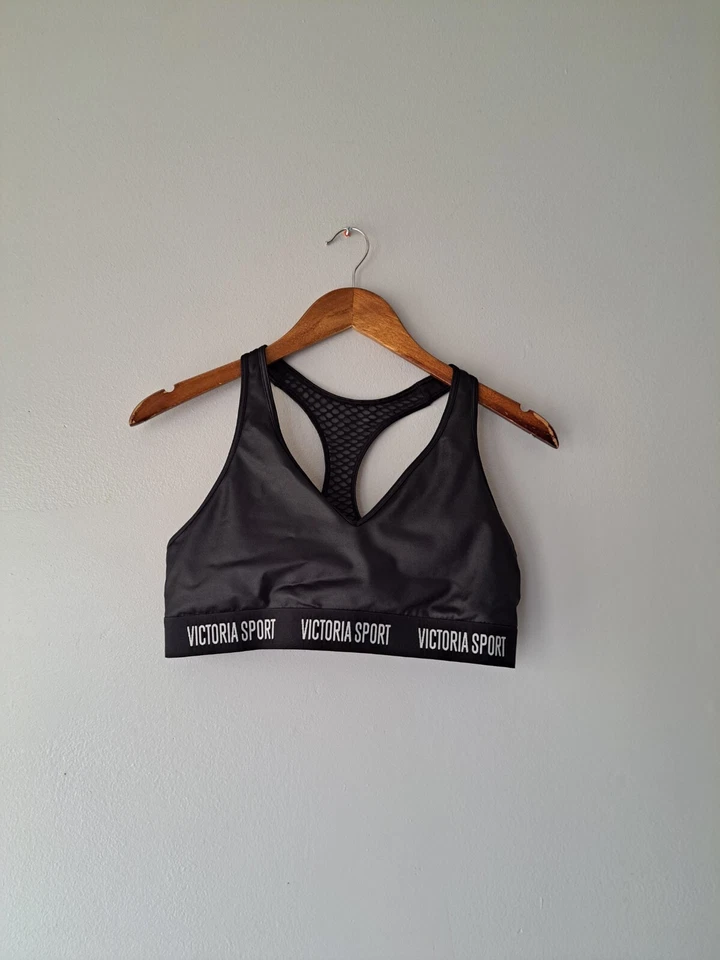 Sujetador deportivo Victoria's Secret Victoria satinado cuello en V para mujer espalda deportiva yoga talla M/L Foto 4 de 4