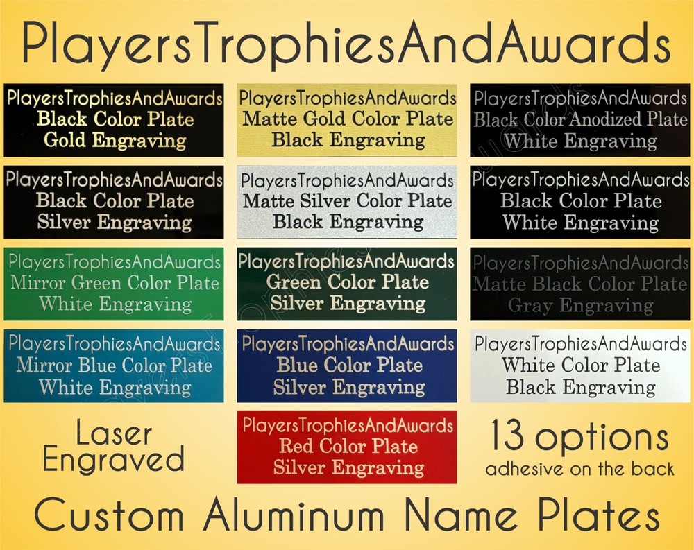 1x4 Custom Metal Name Plate Tag with Free Engraving Proof - 4x1 PTA