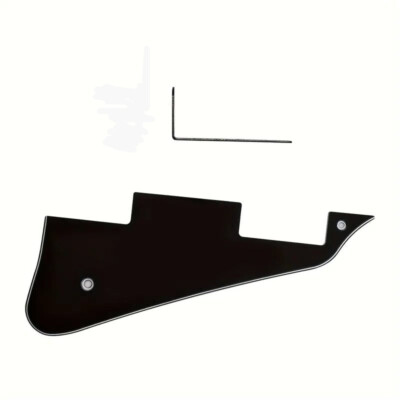 Original Epiphone Pickguard, schwarz Les Paul Form, mit Haltebügel in Nickel