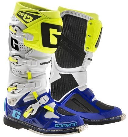 Gaerne SG12 Blue Fluo Yellow Mx Boot Motocross Enduro Off-road ATV QUAD UK8 EU43