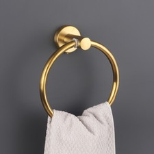 Brushed Stainless Steel Towel Ring - Wall Mounted Rustproof Bathroom Hardware