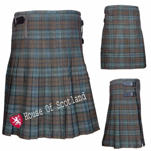 Men's Weathered Black Watch 8-Yard Highland Kilt For Men - 16oz Acrylic Wool - Picture 4 of 4