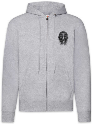 Nordic Barbarian Face Zipper Hoodie Vikings Odin Hugin and Munin Valhall Odhin