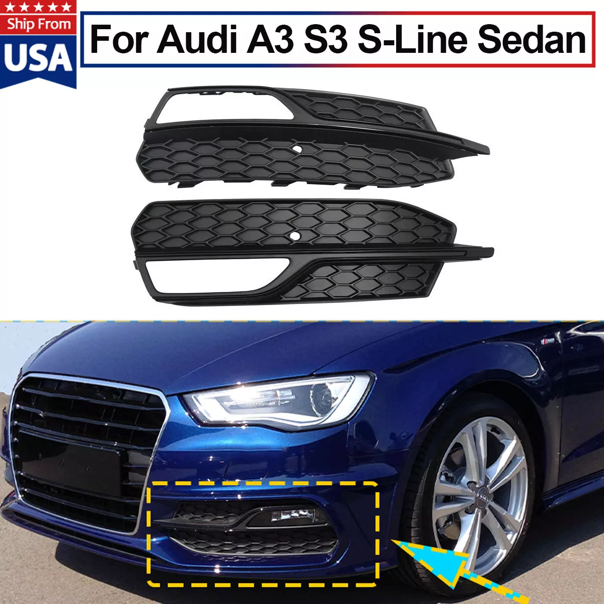 Audi a3 s line shop fog light grill