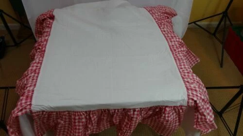 手工棉质裙和防尘褶边