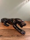 Vtg Haeger Panther Ceramic Black And Gold Swirl Rare 24" L x 4.5" W x 5" H MCM