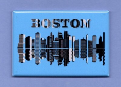 BOSTON MASSACHUSETTS *2X3 FRIDGE MAGNET* CITY SKYLINE CLIPART HISTORIC ...