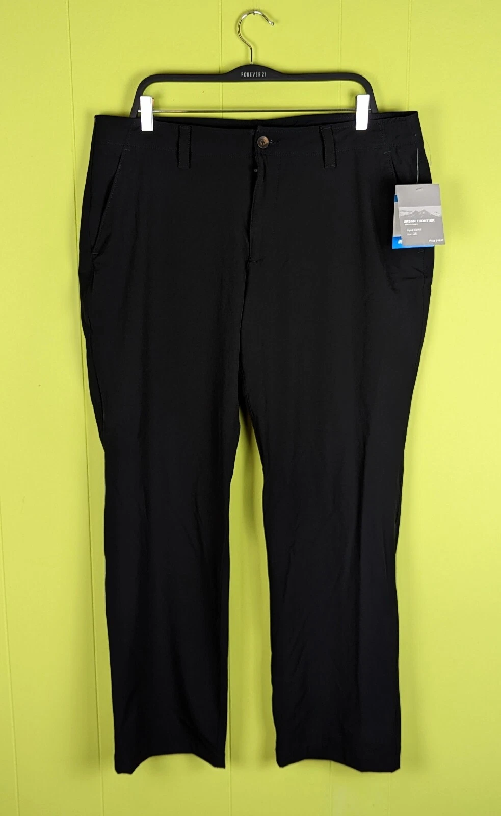NWT $69 Urban Frontier Men's 38 Black Performance Golf Pants Hiking Outdoor